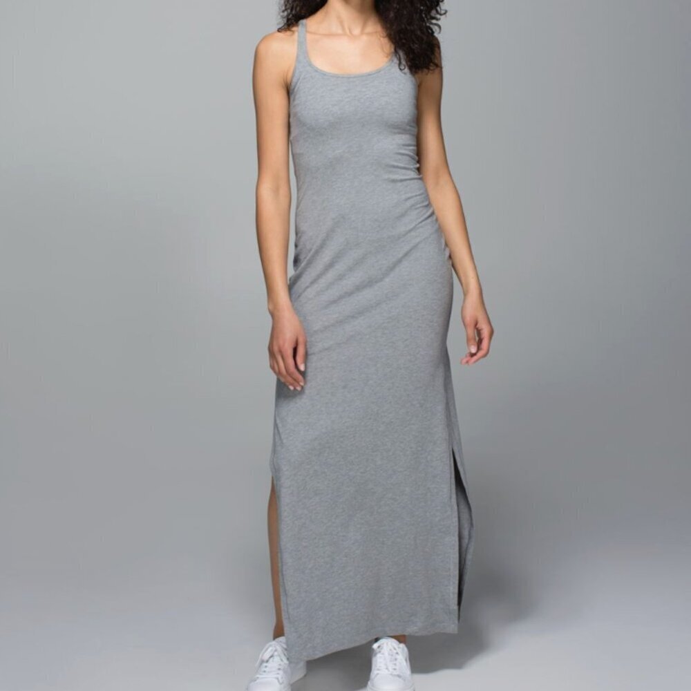Lululemon Women's Heather Gray Sleeveless Refresh Maxi Dress